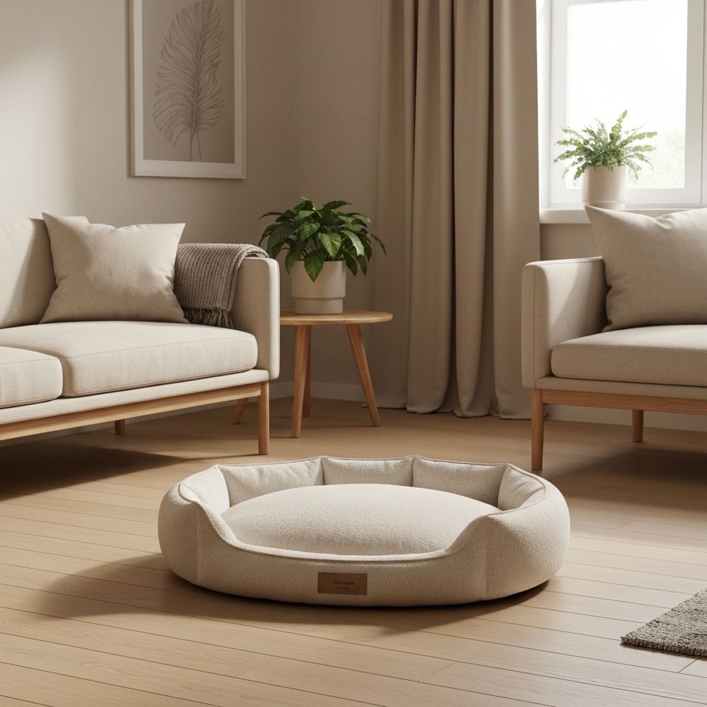 Ovaler Liegeplatz in Creme-Weiß mit erhöhtem Rand